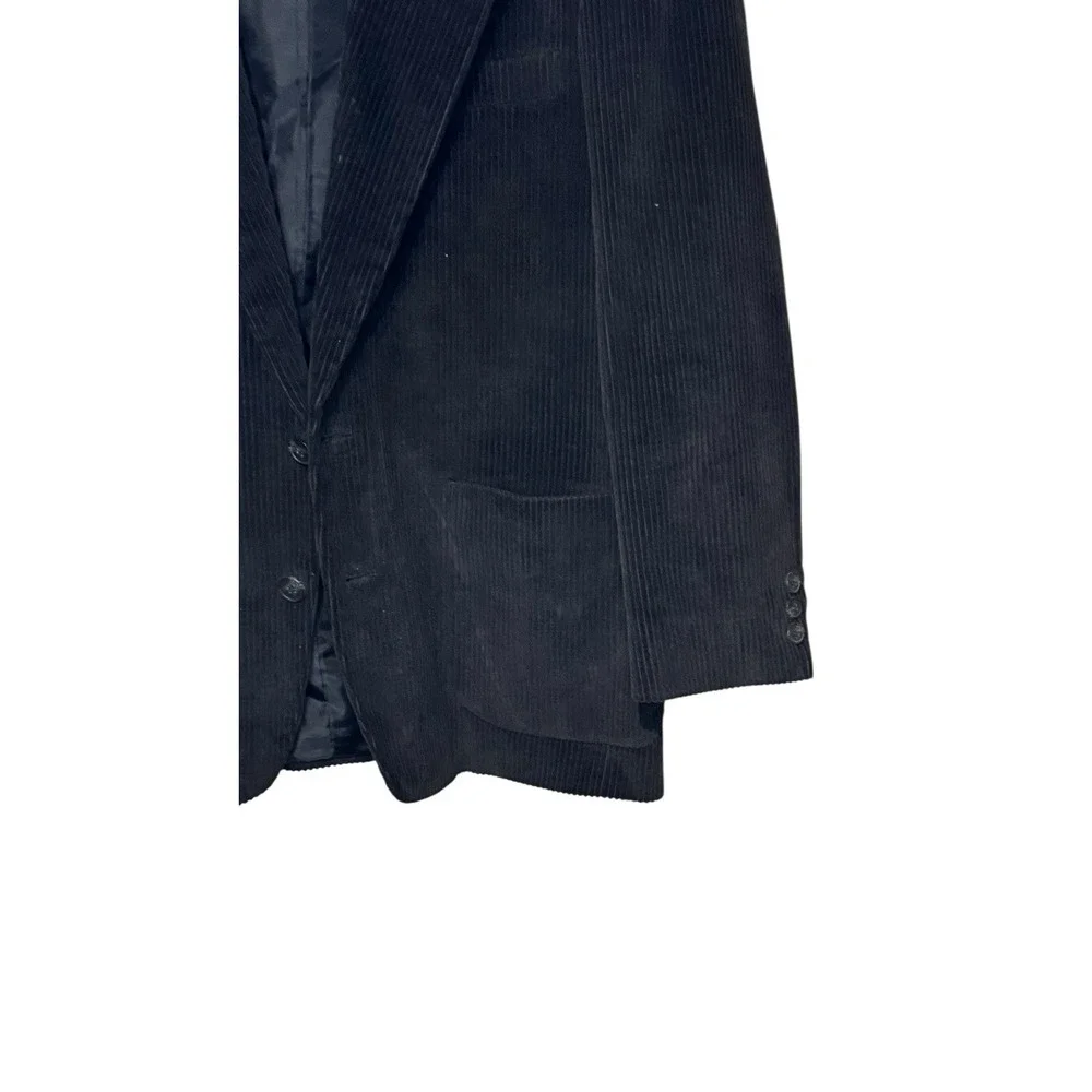 Member's Only Men Blazer Vintage Corduroy 2-Button Ventless Lined Black‎ 40R